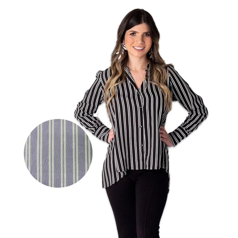 Blusa Mujer Moda Rayas Verticales Camisera Color Lila Freyda FREYDA falabella