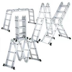 GENERICO - Escalera multipropósito 12 pasos x150kg 3.50cm aluminio