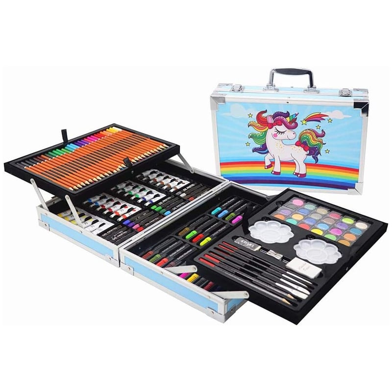 Set de Arte Maleta de Metalico 145 Piezas Profesional Dibujo ONE PIXEL ...