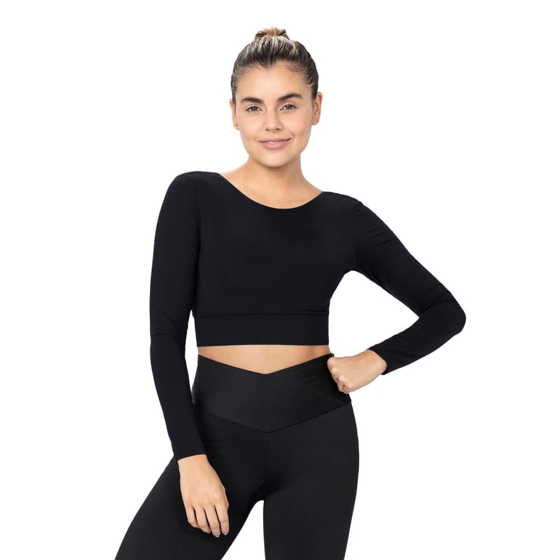 Crop top manga larga deportivo hotsell