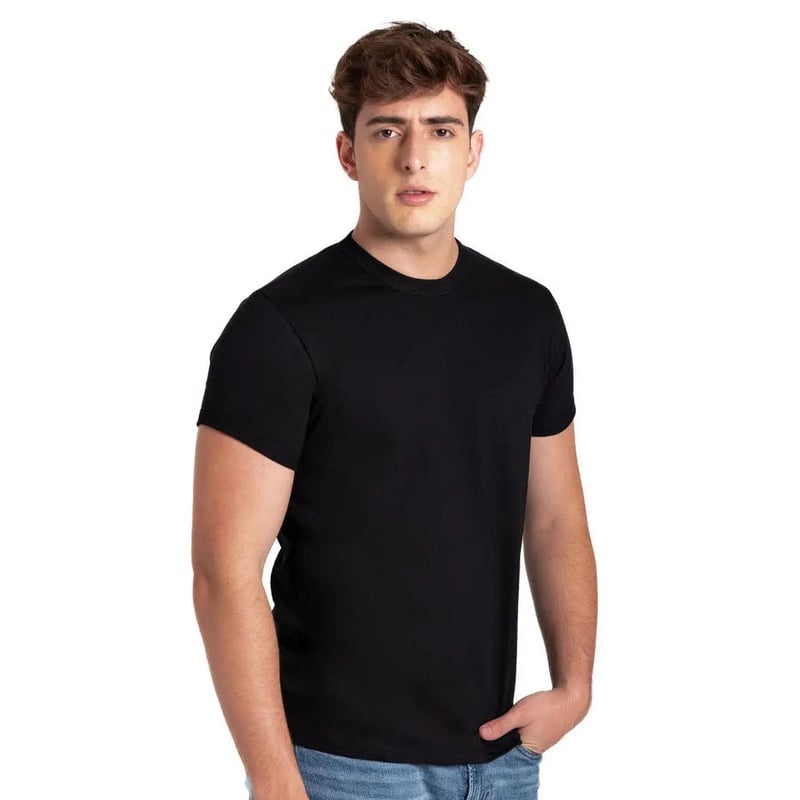 Camiseta cuello redondo de algodon peinado 2520 Negro