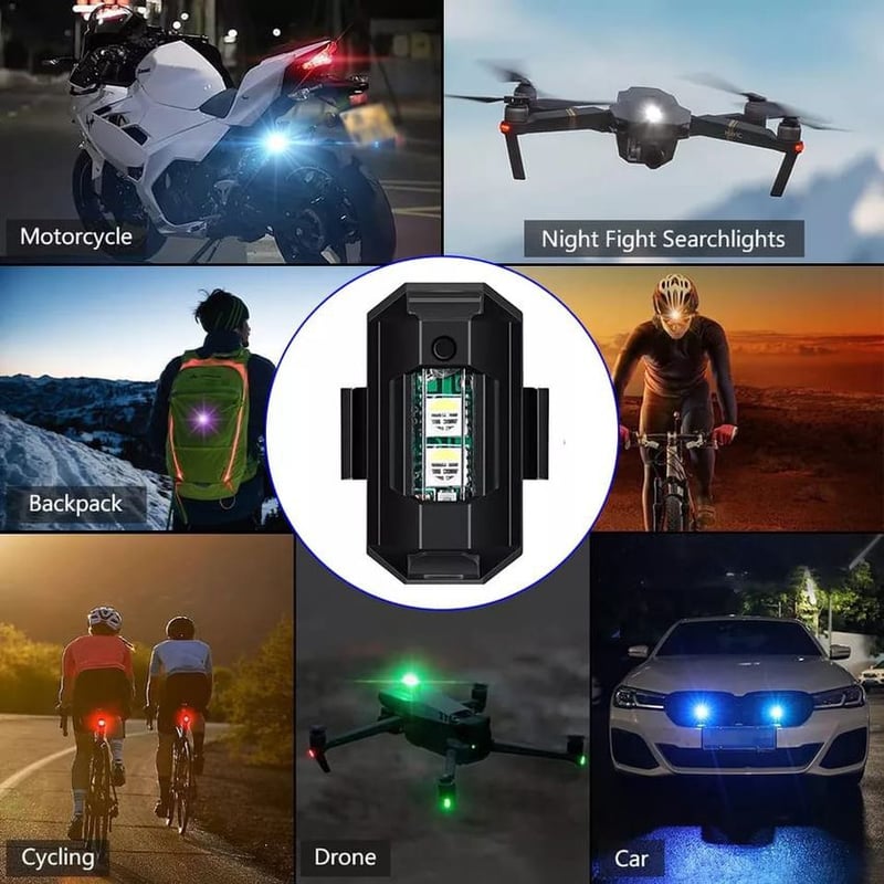 Mini luz led flasheo para moto carro bici dron 7 colores UNIVERSAL falabella