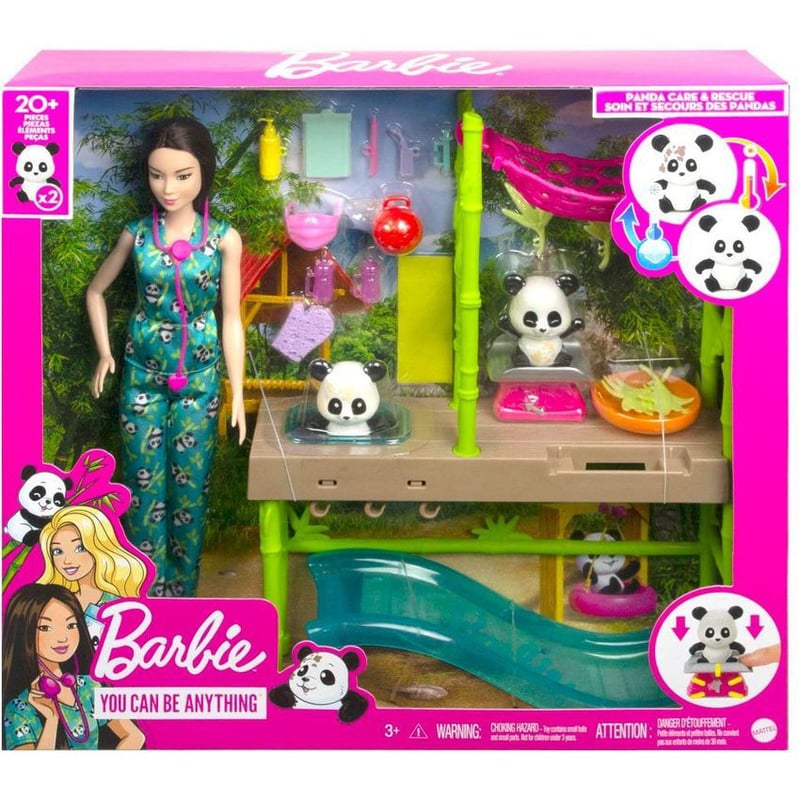 BARBIE - Barbie Profesiones Set de Juego Cuidadora de Pandas Mattel