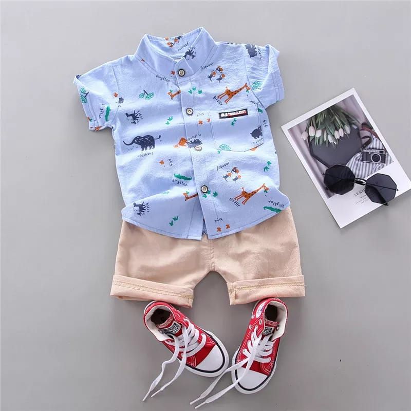 Ropa para ninos conjuntos de vestir bebes camisa y pantalon corto GENERICO falabella