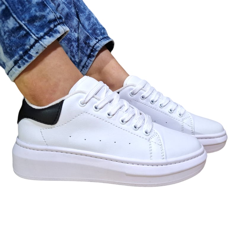 Tenis Casual Mujer Calzado Urban Zapatos de Moda Blanco