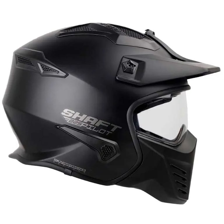 Casco moto shaft 225 negro brillante solid SHAFT falabella