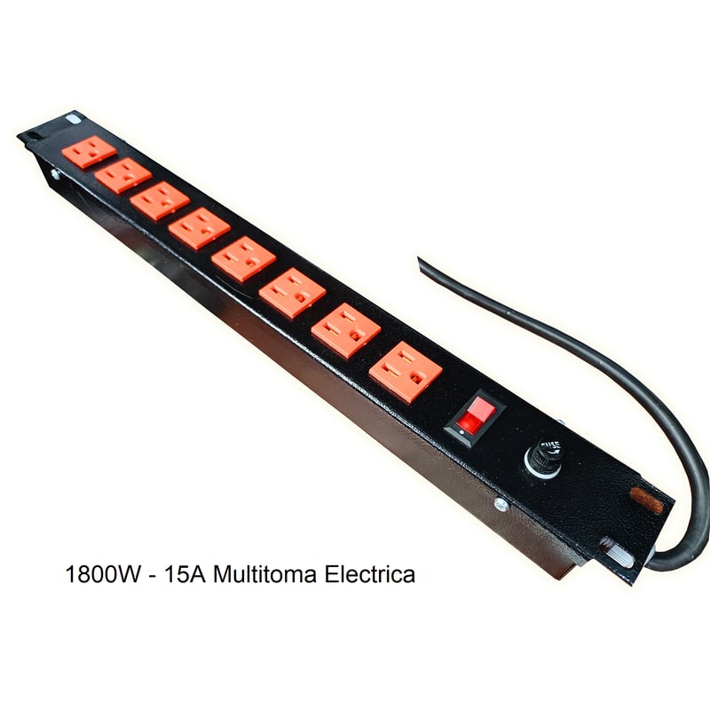 Regleta Multitoma Eléctrica tipo Rack ( 8 tomas Naranja ) GENERICO ...