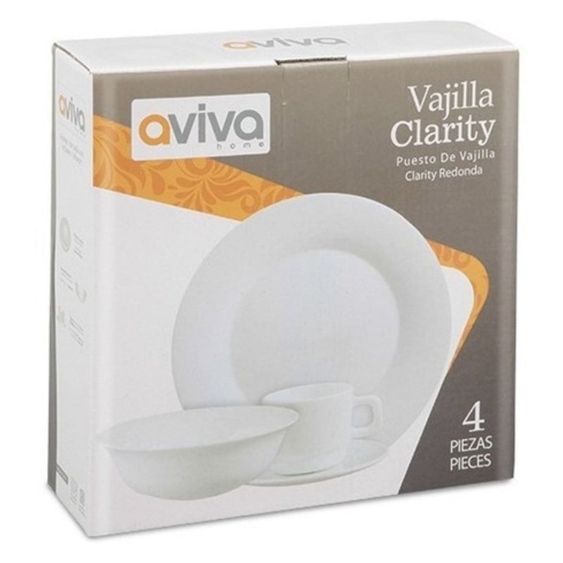 Plato vajilla clarity 16 piezas 4 puestos aviva AVIVA falabella