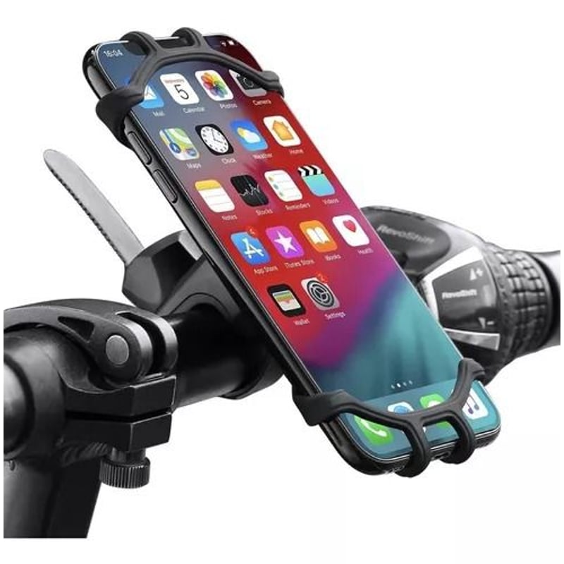 Support Vélo Et Moto Universel En Alu – Fixation Guidon, Noir, Solide