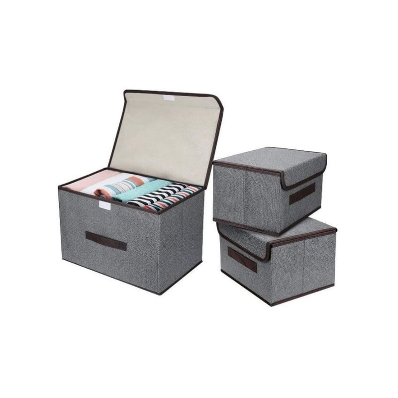 Caja organizadora de ropa multiusos con tapa flip-top 3 pzas GENERICO ...