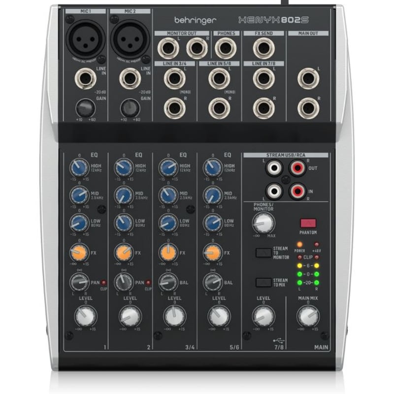 BEHRINGER - Mezclador Análogo BEHRINGER XENYX 802S Negro  Gris