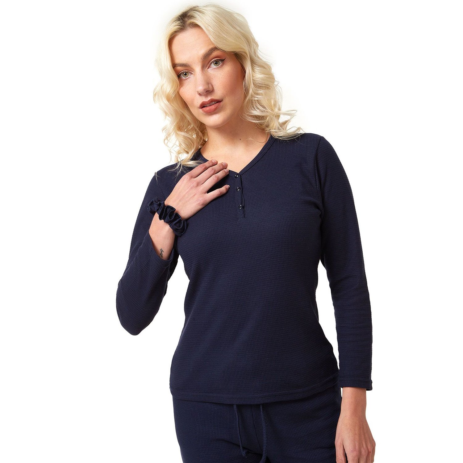 Camiseta Mujer Henley Santana Azul Oscuro SANTANA falabella