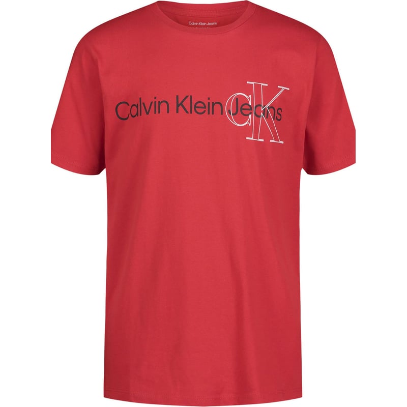 CALVIN KLEIN - Camiseta Con Diseño De Doble Logo Niño Rojo Calvin Klein