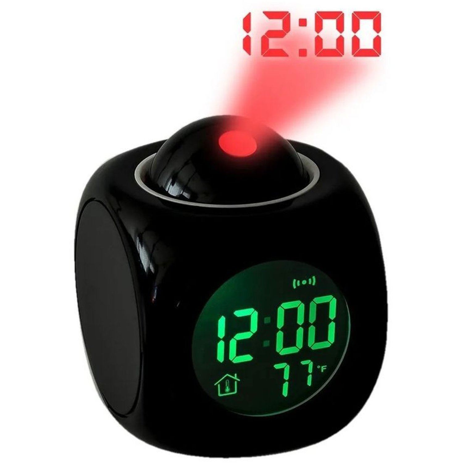 Reloj Digital Despertador Proyector Luz Led Holograma Pared Hora Negro GENERICO falabella