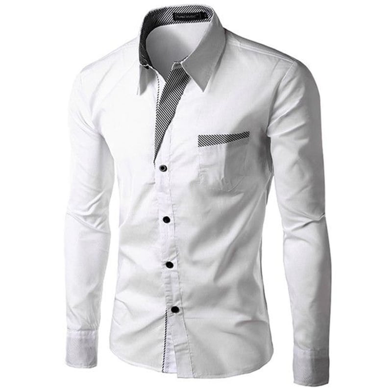 Camisa Para Hombre Manga Larga Moda Elegante Estilo Moderna Blanco GENERICO falabella