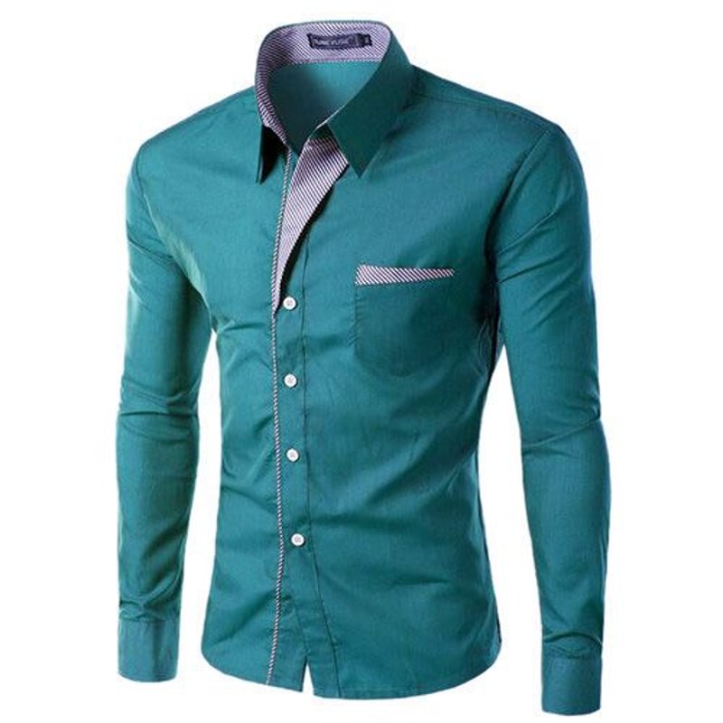 Camisa Para Hombre Manga Larga Moda Elegante Estilo Moderna Verde GENERICO falabella