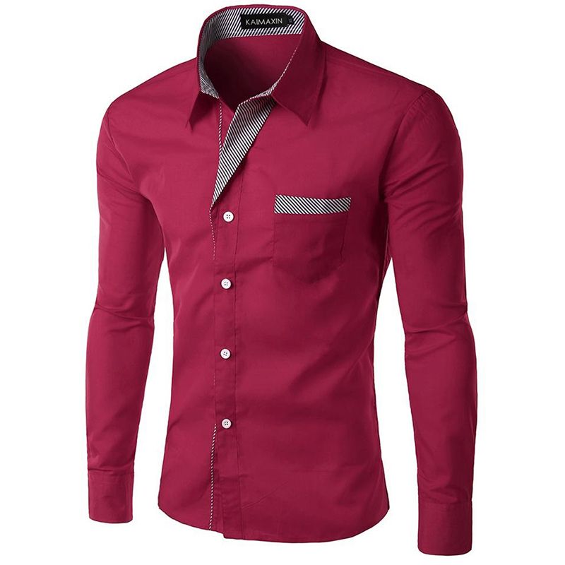 Camisa Para Hombre Manga Larga Moda Elegante Estilo Moderna Vinotinto GENERICO falabella