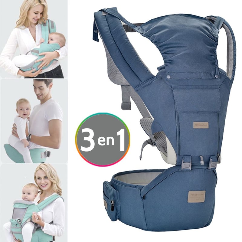Cargador canguro silla bebe 3 en 1 ergonomico Azul INSULAR falabella