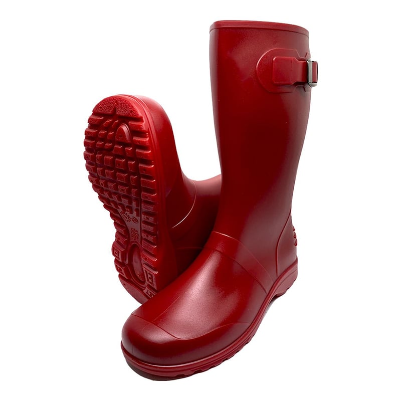 Botas De Lluvia Impermeables Mujer Hebilla Elegantes Caucho ROJAS IDECAL falabella