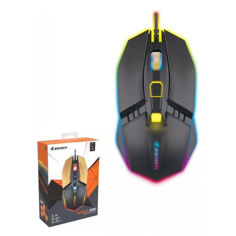 Mouse 4800 Dpi Jertech Rumble Jr800 Usb Rgb Gamer 6 Botones ASHIRIRA ...