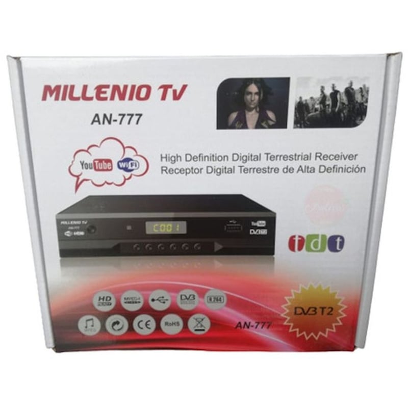 Decodificador tdt dv3t2 hdmi usb rga coaxial tv fm SKY falabella