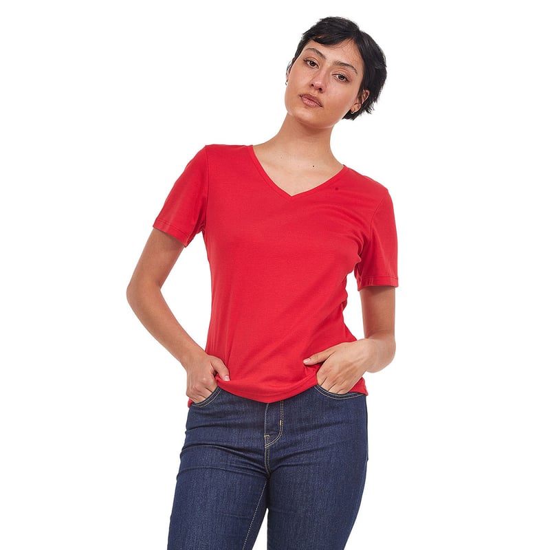 Camiseta basica roja mujer sale