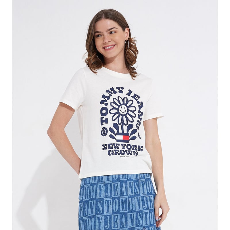 Camiseta Beige Con Logo Homegrown Para Mujer Tommy Jeans TOMMY HILFIGER falabella