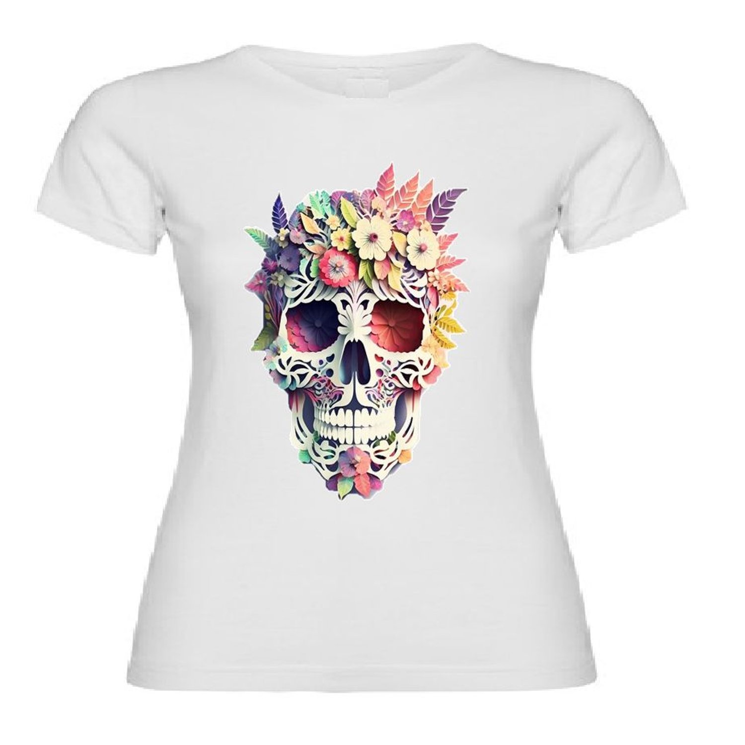Camiseta Catrina Flores Camiseta Para Mujer Catrina Flores