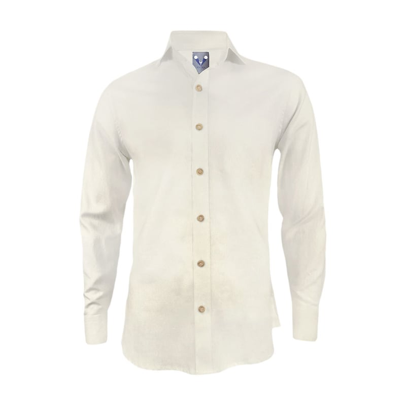 Camisa lino marfil tambien en tallas grandes manga larga