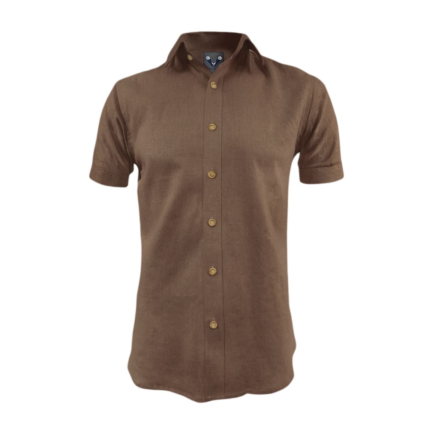 Camisa cafe hombre sale