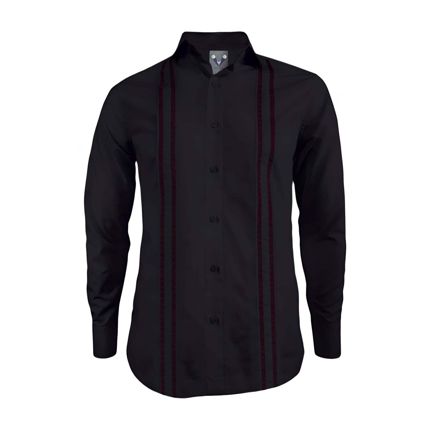 Camisa guayabera negra hotsell