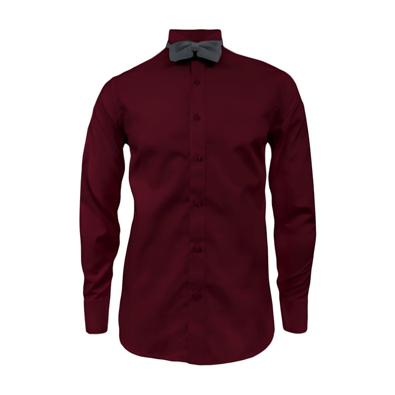 Camisa smoking vino tinto puno clasico manga larga hombre SON DOS falabella