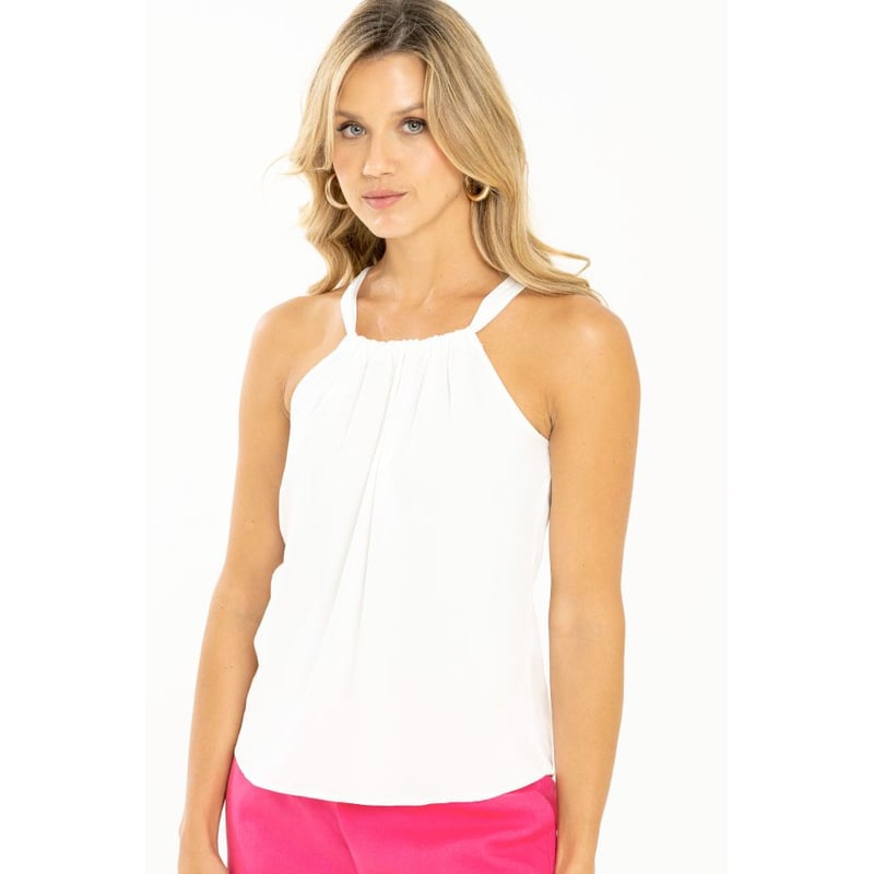 Blusa halter blanca hotsell