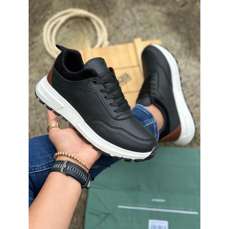 Tenis Caballero Casual Para Toda Ocasion Zapatos Hombre Negro