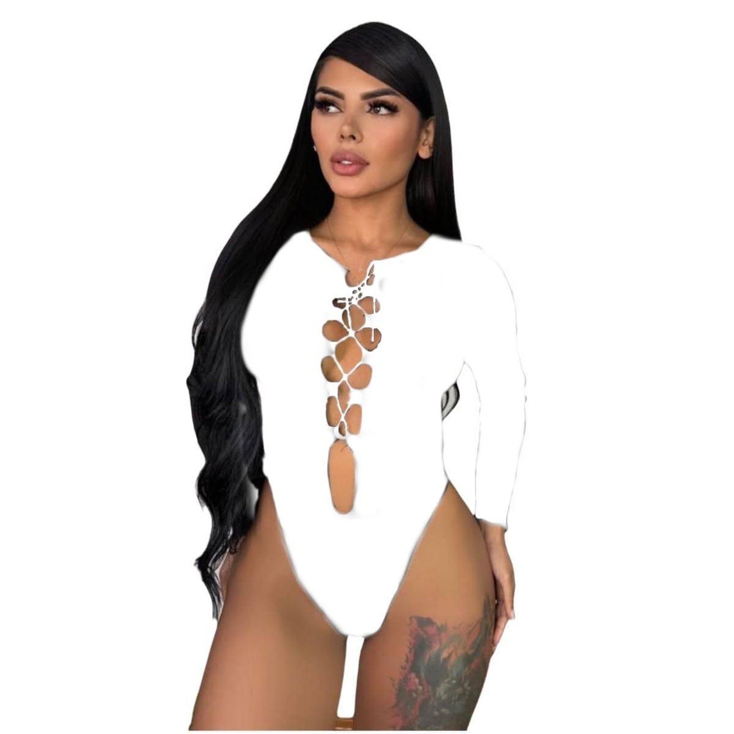 Blusa escote Body escotado Adelante Manga larga mujer elegante GENERICO falabella