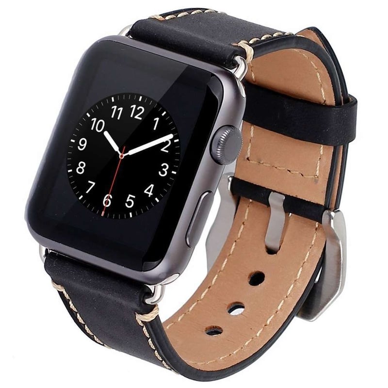 Pulso Elegante en Cuero para Apple Watch de 38 41mm Color Negro
