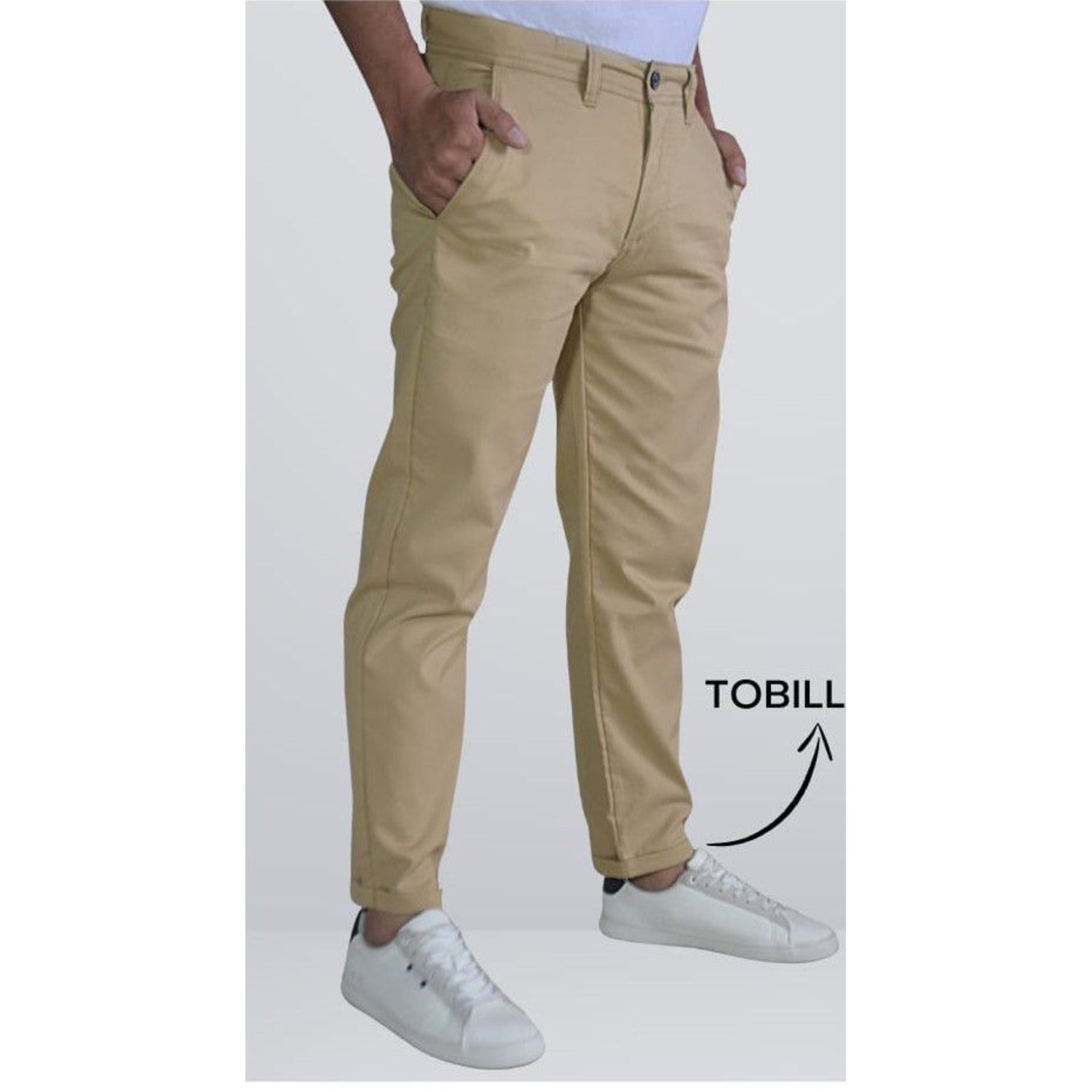 Pantalon Hombre Dril Licrado Tobillero Al Tobillo rosa azul beige