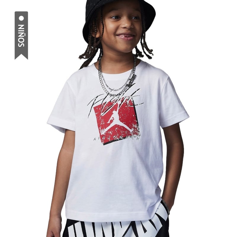 Camiseta Jordan Faded Flight Ninos Blanco
