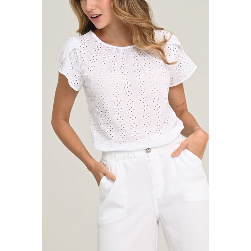 Blusas blancas de ojalillo new arrivals