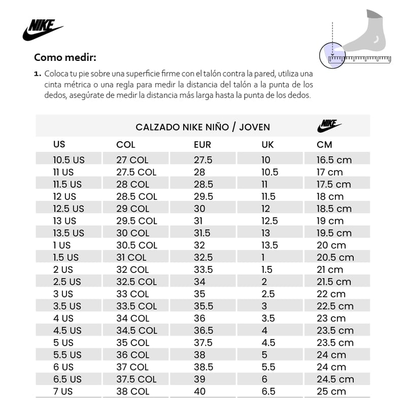 Tallas gs nike hotsell