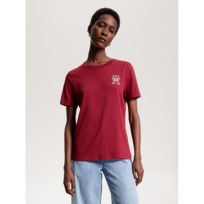 Camiseta Modern Con Monograma Th Mujer Rojo Tommy Hilfiger