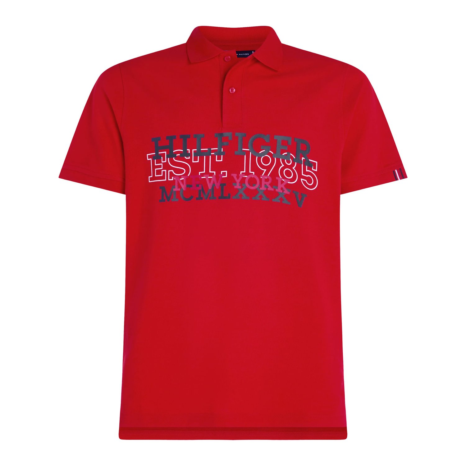 Polo Con Logo Monotipo Hombre Rojo Tommy Hilfiger