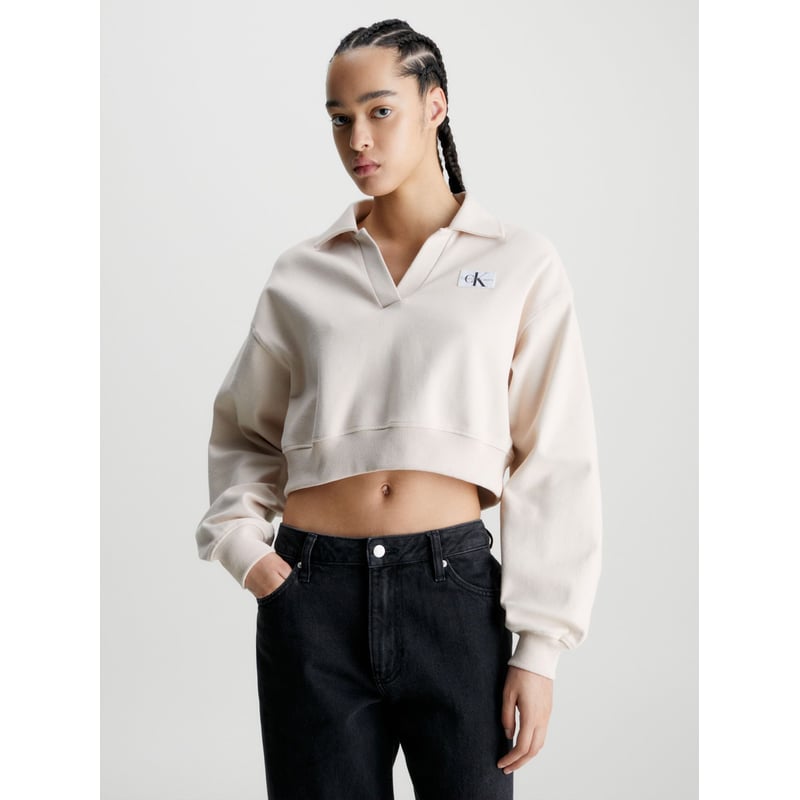 Saco Con Cuello Tipo Polo Mujer Beige Calvin Klein CALVIN KLEIN falabella