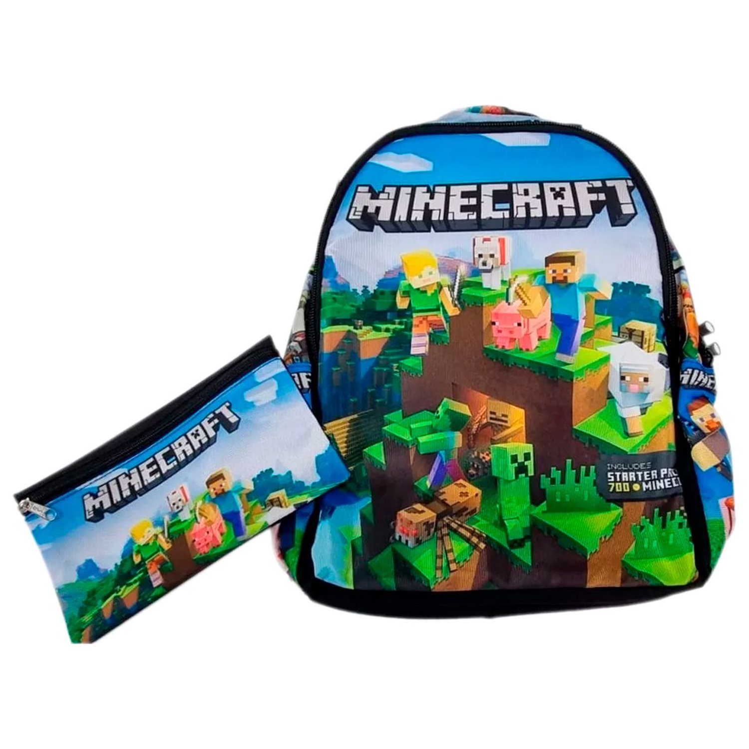 Morral Comic Minecraft Maleta Ninos Grande Cartuchera GENERICO falabella