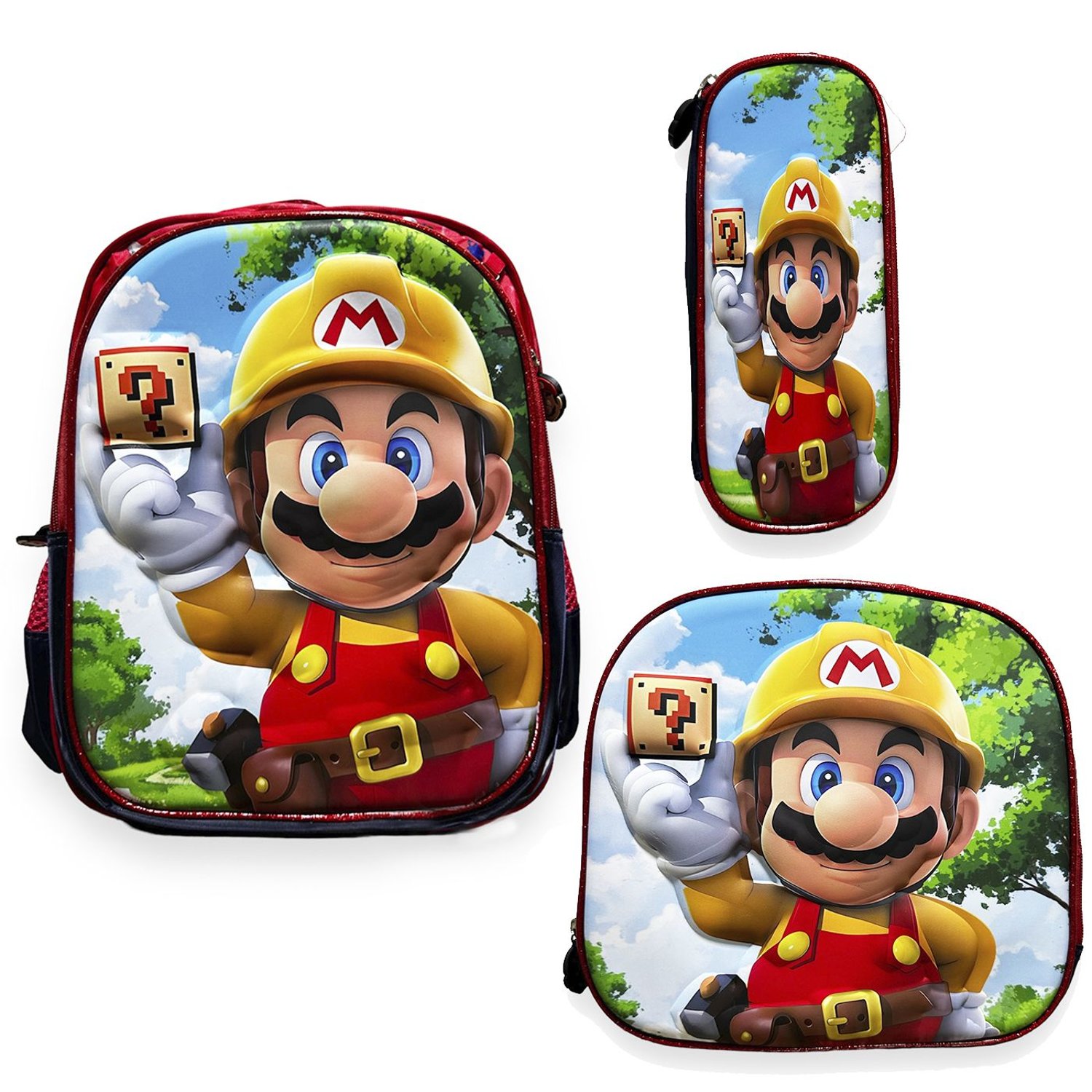 Morral de Mario bros escolar Para ninos grande kit completo MARIO BADESCU falabella