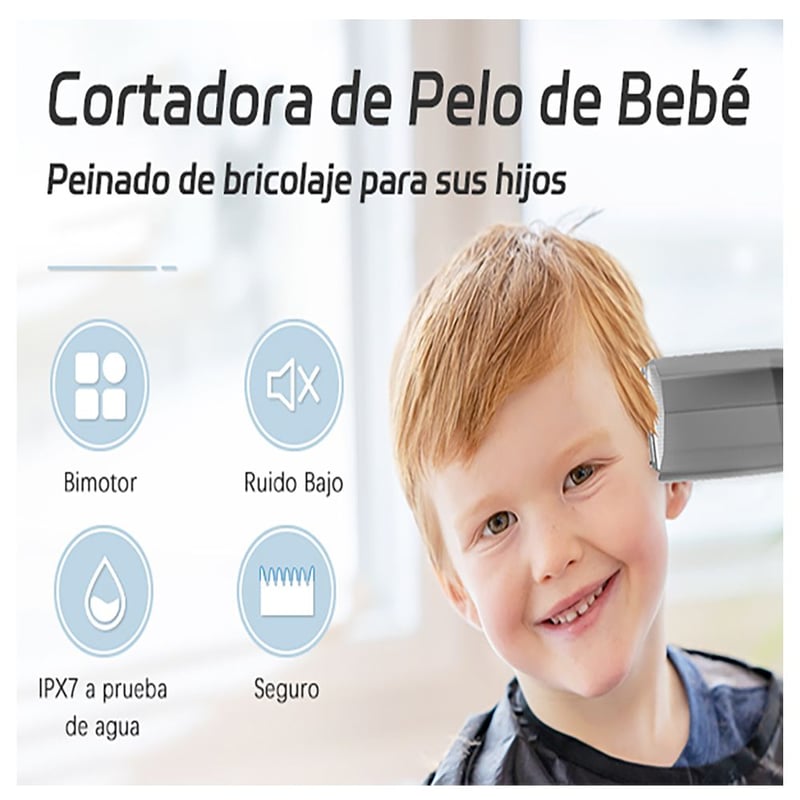 Cortapelos para bebes con succion automatica y 3 protectores CARER SPARK falabella