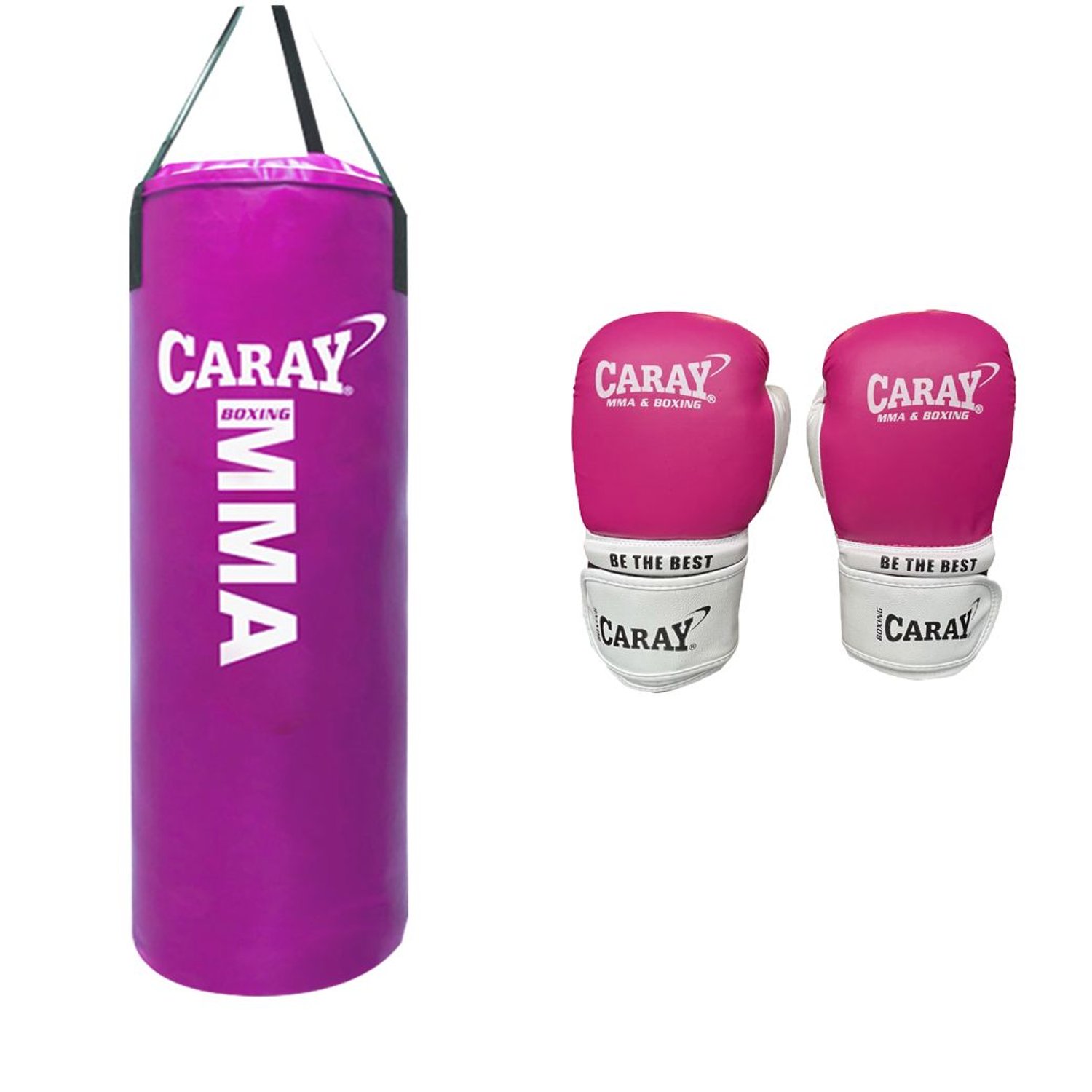 KIT PLUS SACO PROFESIONAL ROSADO GUANTES DE BOXEO CARAY falabella