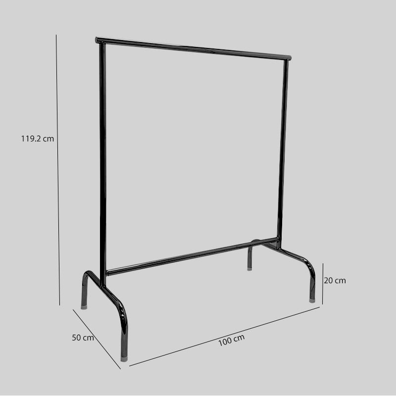 Burro exhibidor de ropa 100 X 120 negro GENERICO falabella