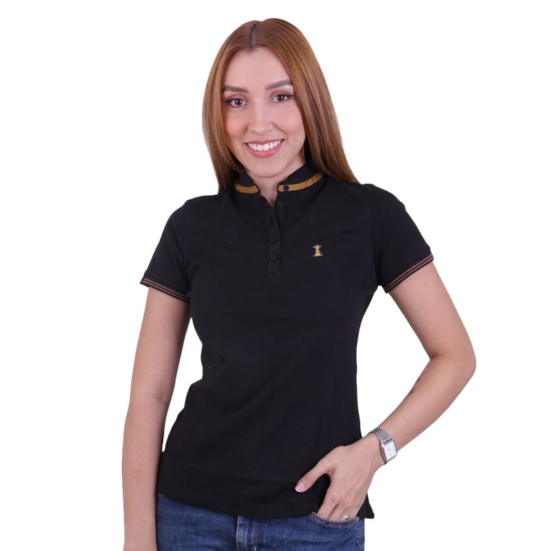 POLO NEGRA CUELLO NERU MUJER APOSTOL QC.