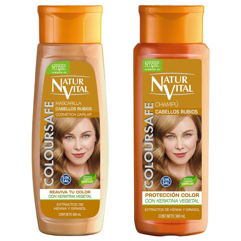 Duo Champu y Mascarilla Color Cabello Rubio 300 ml NATURALEZA Y VIDA